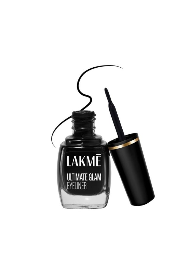 Lakme Insta Liquid Eye Liner, Black, Long Lasting Waterproof Liner with Brush for Even Strokes - Smudge Proof Eye Makeup, Does Not Fade, 9 ml