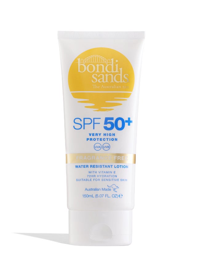 Sunscreen Lotion SPF 50+ Fragrance Free 150ml | Broad Spectrum UVA UVB Protection Body Sunscreen | Water-Resistant Non-Greasy Reef-Safe Sun Lotion for Sensitive Skin | Daily UV Defence Cream