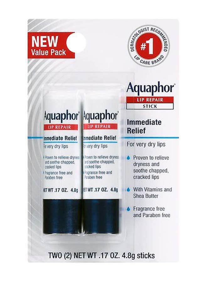 Lip Repair Ointment Tube Blister Card (Dual Pack: 2 x 0.35 Oz tubes) – Intensive Moisturizing Lip Treatment for Dry, Chapped & Cracked Lips, with Shea Butter & Vitamins C, E & Pro-Vitamin B5, Fragrance-Free