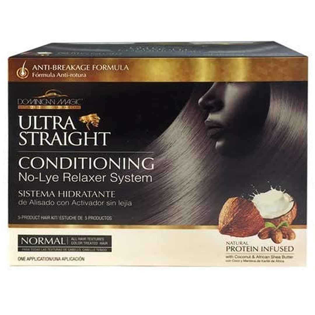 Dominican Magic Ultra Straight No Lye Hair Relaxer â€“ Gentle Formula for Smooth, Frizz-Free, and Straight Hair â€“ 7.4oz, Normal Strength, Professional Grade Relaxer
