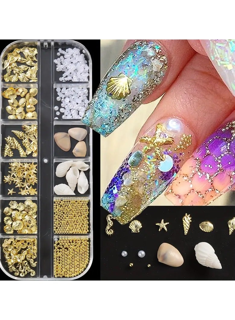 12 Grids Metal Nail Art Summer Design Organizer