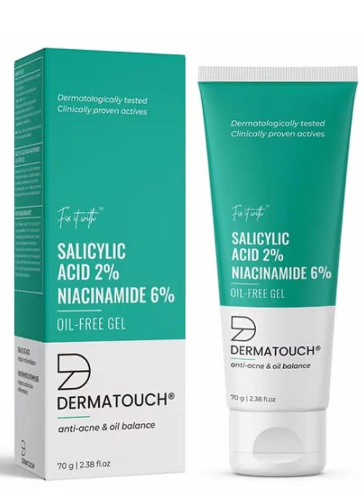 Salicylic Acid 2% Niacinamide 6% Anti-Acne Oil Free Gel For Active Acne Oil Balancing Pore Tightening 70 g