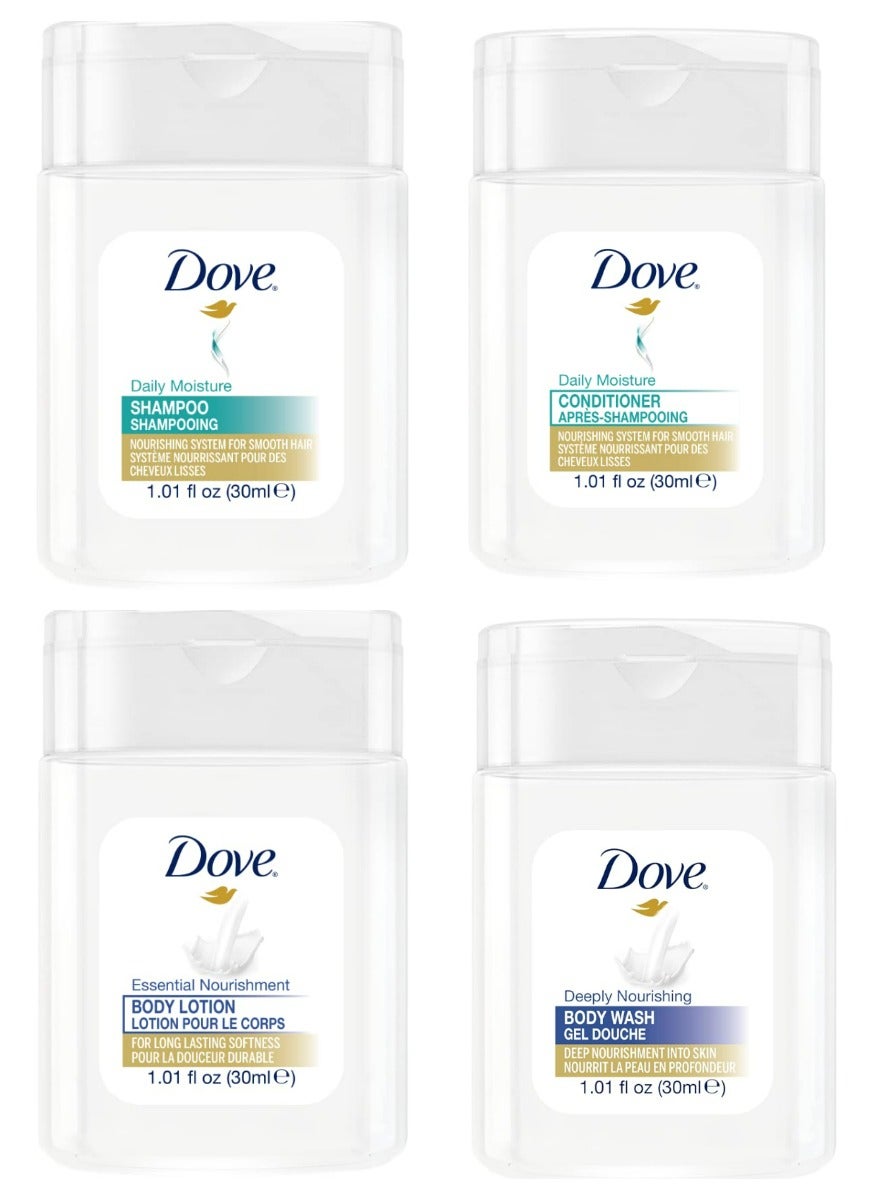 Deeply Nourishing Mini Body Wash And Body Lotion And Shampoo And Conditioner Set 30 ML 4 Pcs