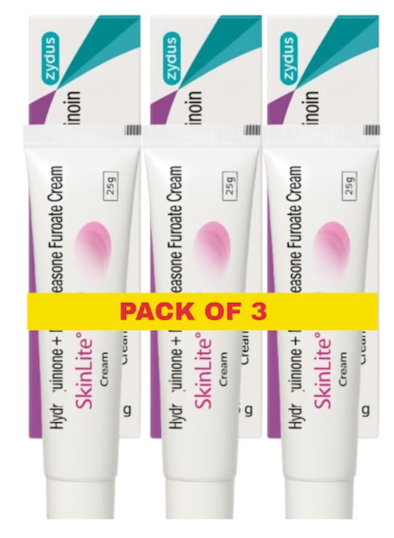 Pack of 3 Skinlite Face Cream for Hyperpigmentation and Dark Spots 25gm Each Skin Brightening and Whitening Cream for Uneven Skin Tone
