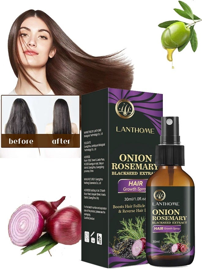Onion Rosemary Blackseed Extract，Hair Growth Spray, Onion Oil for Hair Growth Organic, Rosemary Enriched, Black Seed Oil for Hair Loss Control, Promotes Hair Growth
