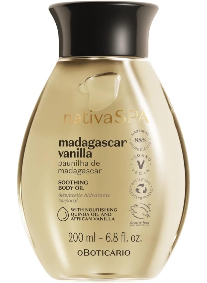 Nativa SPA by O Boticário, Madagascar Vanilla Body Oil, Soothing & Moisturizing, 6.8 Ounce