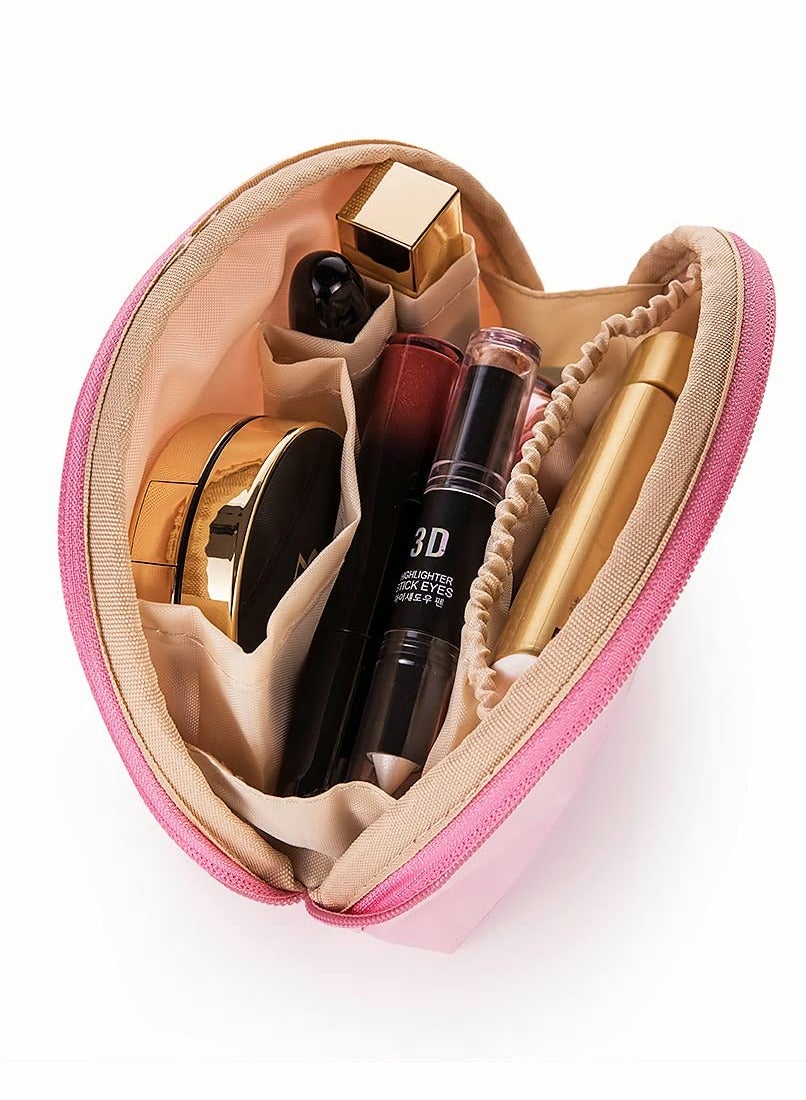 Cosmetic Bag, Waterproof Small, Travel Makeup Pouch, , Portable Brush Organizer, Cute Coin Purse for Women Toiletry Bags (PINK)