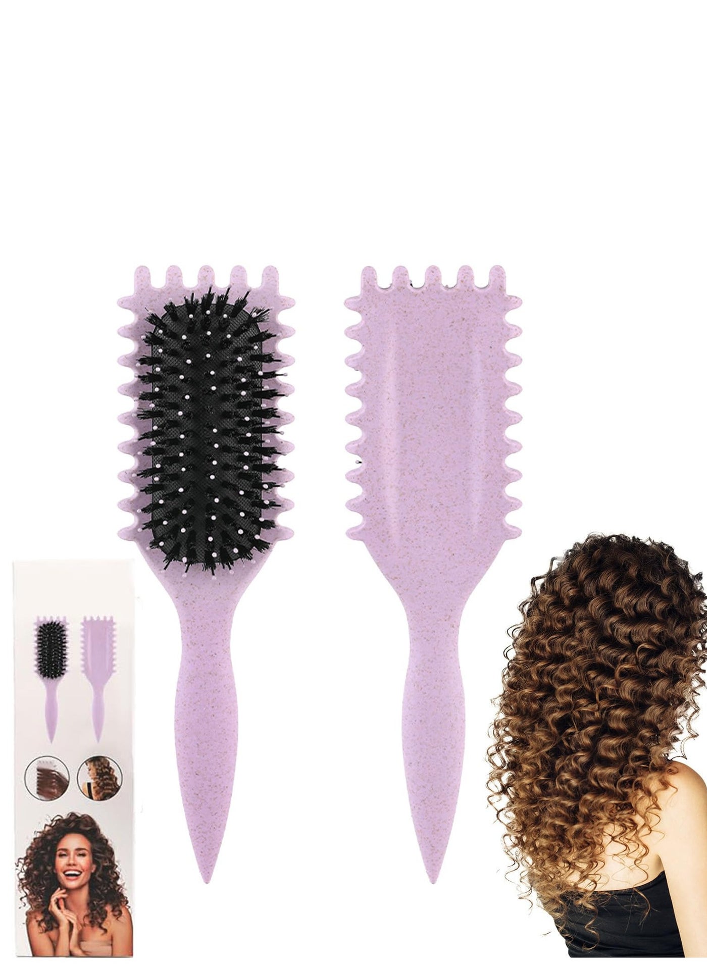 Adando Curly Hair Brush Curl Define Styling Brush Wet Dry Detangler Hair Brush The Essential Tool For Shaping And Styling Your Curls Detangling for Combing Men and Women Achieve Perfectly Defined Curls