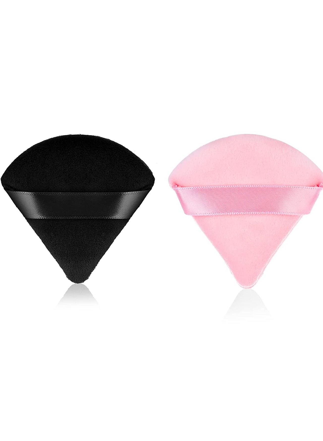 2 PCS Triangle Powder Puffs Face Cosmetic Powder Puff Washable Reusable Soft Plush Powder Makeup Sponge