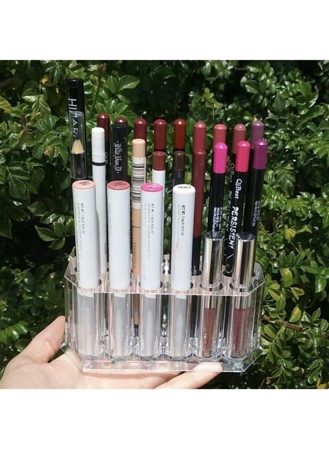 byAlegory Acrylic Eye Liner / Lip Liner Organizer & Beauty Makeup Holder | 26 Space Makeup Pencil Organization Container Storage - Clear