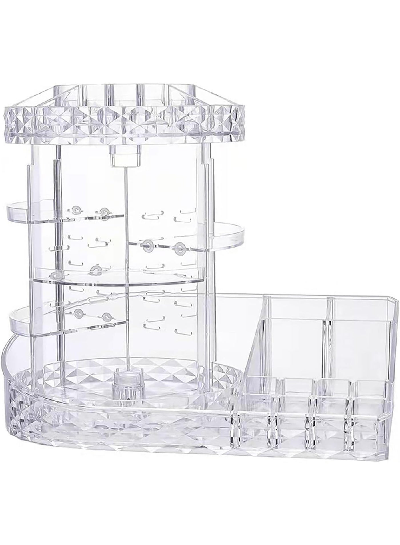 Rotating Makeup Organizer 360 Degree Adjustable Cosmetic Storage Display Case Large Clear Spinning Make Up Stand Storage Organizer