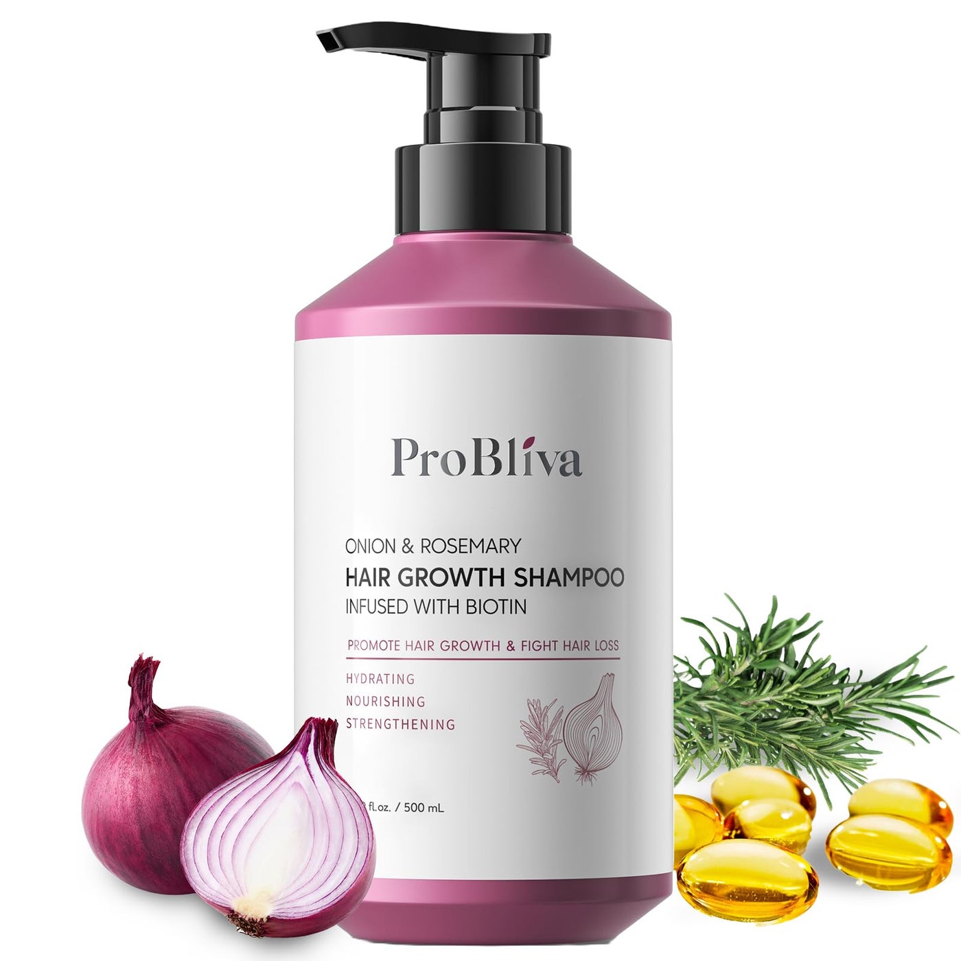 Onion & Rosemary Hair Growth Shampoo: Biotin Infused Shampoo for Hair Loss and Thinning Hair - Promotes Healthier, Thicker and Stronger Hair for Women and Men (16.9 Fl Oz (Pack of 1))