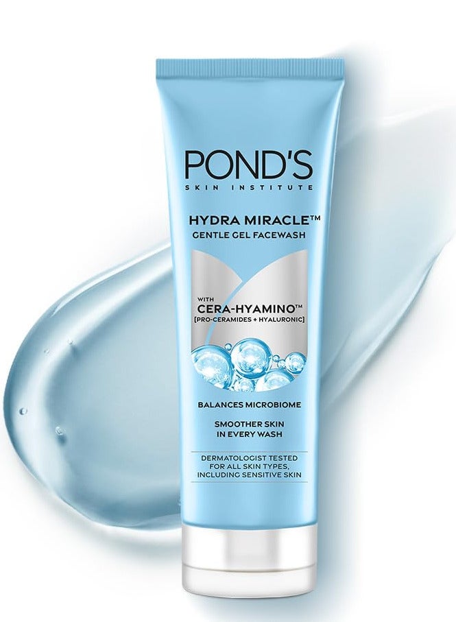Hydra Miracle Gentle Gel Face Wash 100g | with Cera Hyamino | Balances Microbiome | Smoother Skin In every wash