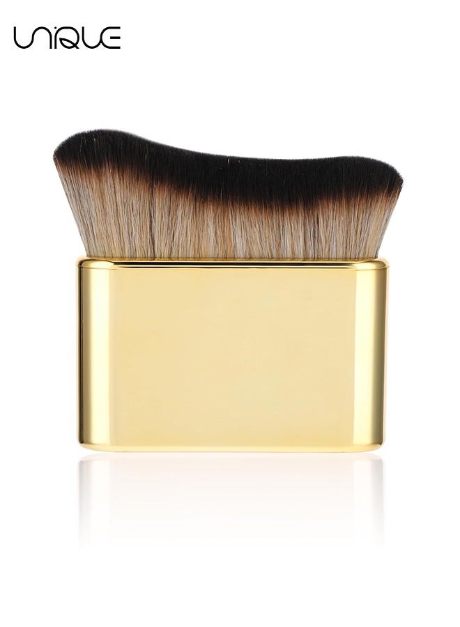 Foundation Makeup Brush, Face Blush Brush, Handless Makeup Blender, Liquid Powder Foundation Brush, for Blending Liquid, Cream or Flawless Powder Cosmetics（Gold）