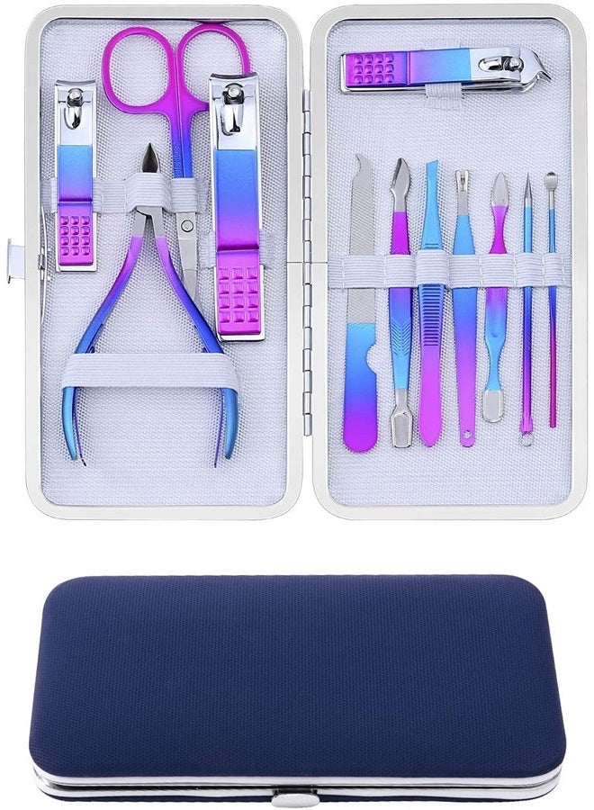 Professional Nail Manicure Set, Pedicure Combo, Facial Care Tools (12 in 1)