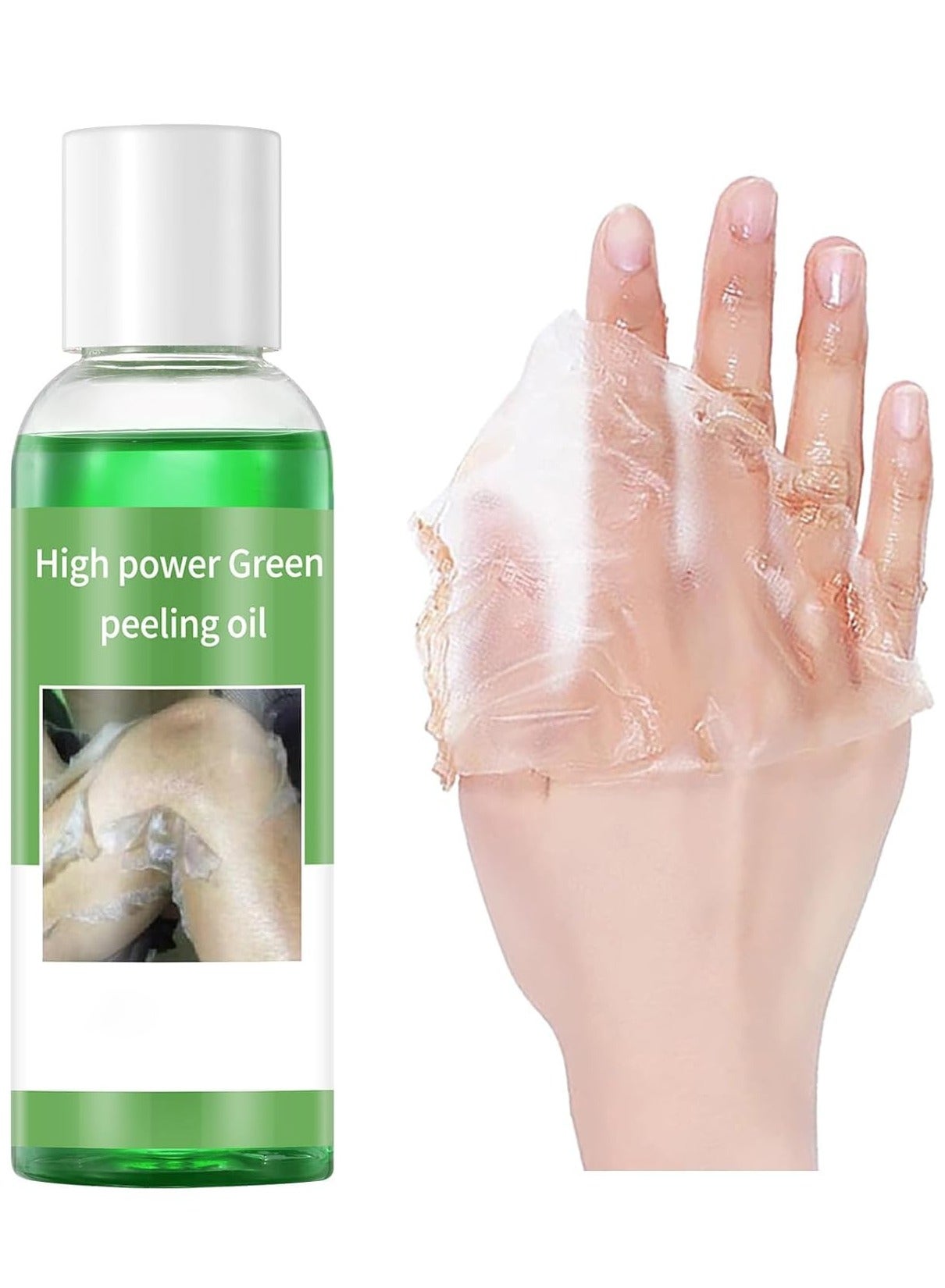 Peeling Oil for Dark Skin, Green Extra Strength Exfoliating Body Peeling Oil, Chemical Peel Solution for Hands and Feet, Effective Exfoliation for Smooth and Radiant Skin