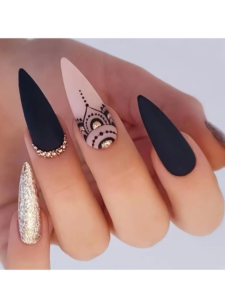 New Style Ice-Transparent Wearable Short Nail Tips, High-End Ready-To-Wear Nail Art.