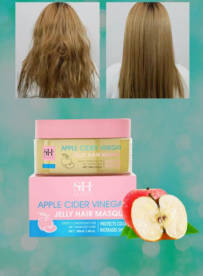 100ml Apple Cider Vinegar Jelly Hair Masque Hair Growth Cleansing Scrub Repair and Damaged Hair Repair Mask Keratin Hair Mask Hair Care Conditioner
