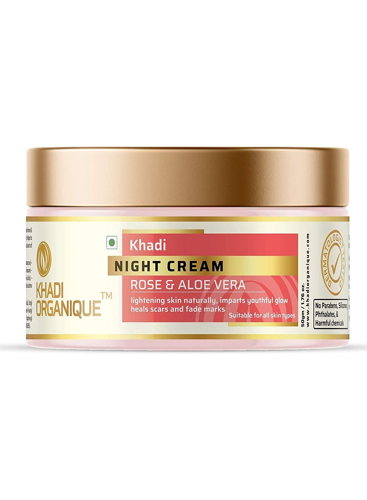 Khadi Organique Night Cream (Rose & Aloe vera) 50 Gm