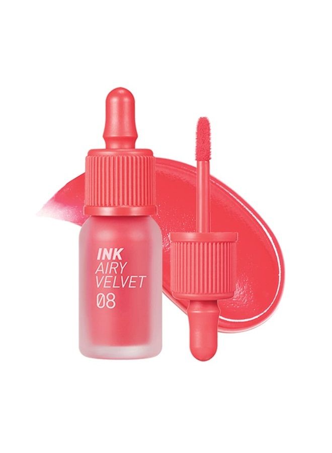 Ink Airy Velvet Lip Tint, Liquid Lip (0.14 fl oz, 008 PRETTY ORANGE PINK)