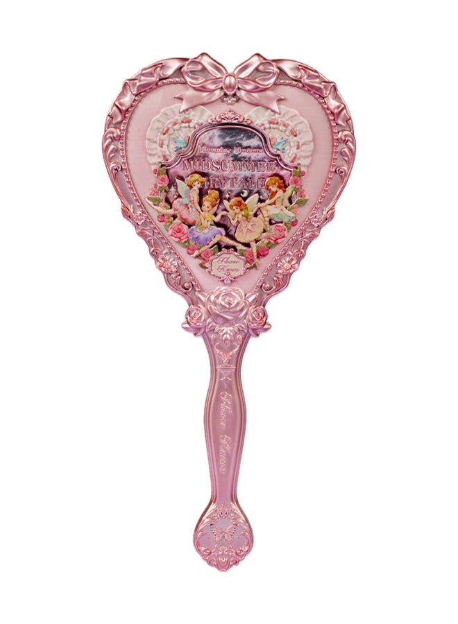 Midsummer Fairytales Hand Mirror Embossed Flower Hand Held Makeup Mirror-Milky Pink