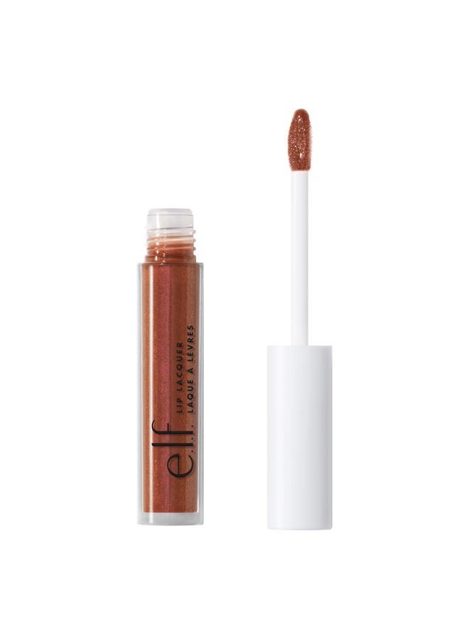 Lip Lacquer, Nourishing, Non-Sticky Ultra-Shine Lip Gloss With Sheer Color, Infused With Vitamins A & E, Vegan & Cruelty-Free, Love Bite