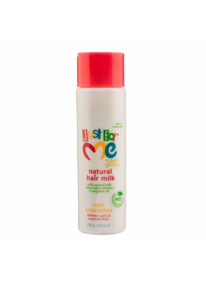 Natural Hair Milk Curl Smoother - Defines Curls & Controls Frizz, Contains Coconut Milk, Shea Butter, Vitamin E, Sunflower Oil, Lightweight Moisture, 8 oz