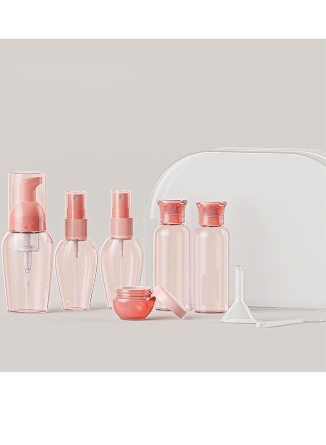 Toiletries Travel Bottles, 8-Piece Travel Container Set, Portable Cosmetics Dispensing Bottle Set, Spray Bottle Shampoo Shower Gel Push-Type Lotion Bottle