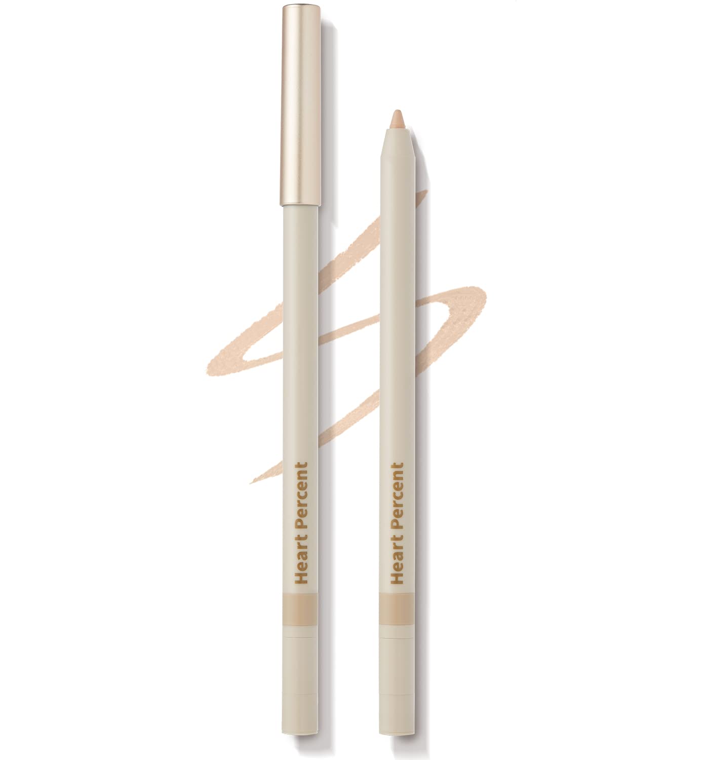 Heart Percent Dote On Mood Gel Eyeliner Pencil â€“ Long-Lasting Waterproof Smudge Proof Smooth Retractable, Aegyo Sal Makeup, Under Eye Highlighter with Built-In Sharpener, #03. Light Beige
