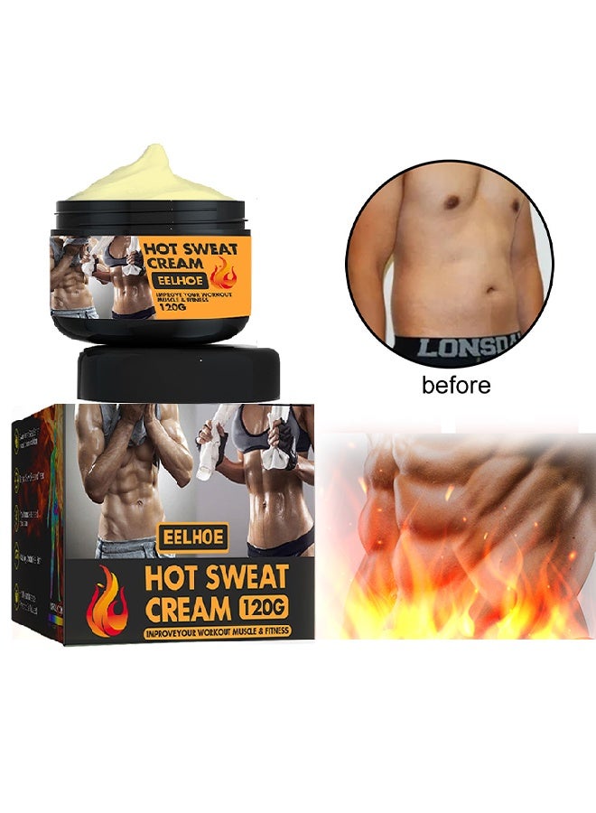 Hot Sweat Cream 120g-Slimming Cream Body-shaping Waist Thighs Legs Abdomen Tightening Massage Cream For Belly, Waist And Buttocks-Slimming And Fat Burning Cream For Men And Women