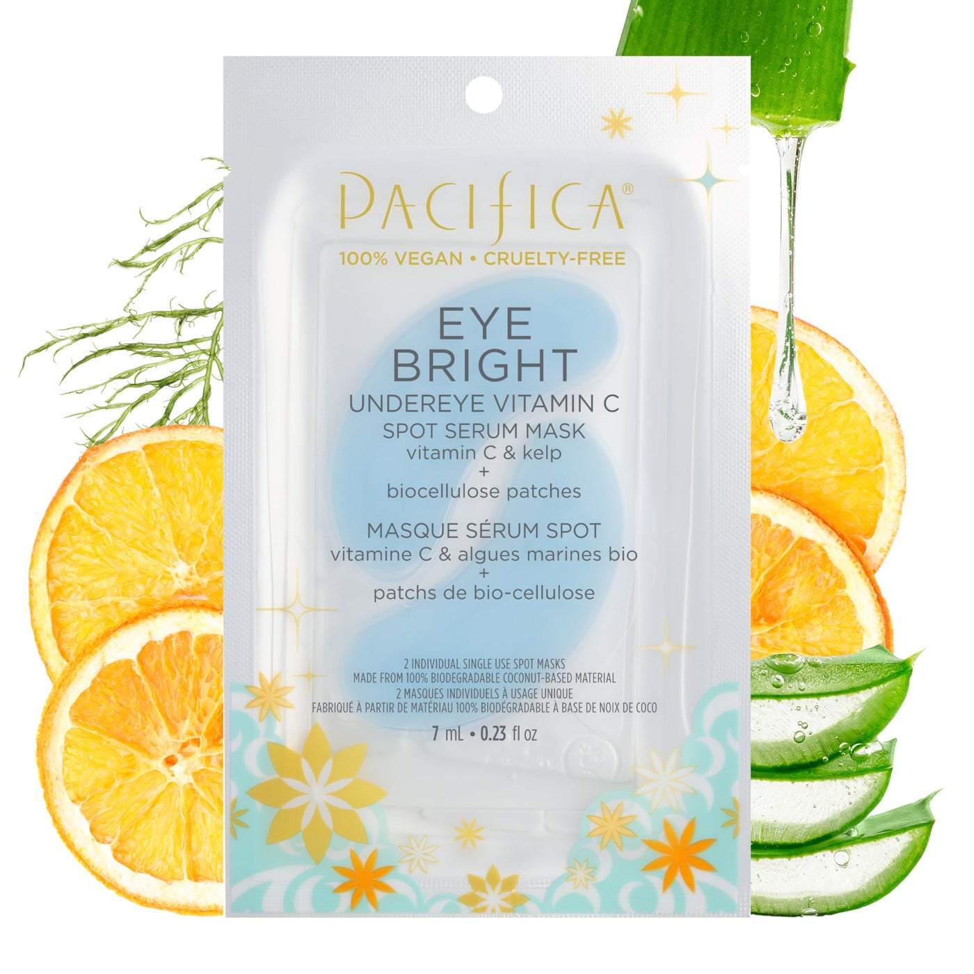 Pacifica Undereye Spot Serum Mask â€“ Bright Eye Vitamin C Mask for Dark Circles & Hydration, Brightening Under Eye Treatment, Vegan & Cruelty-Free, 1 Pack