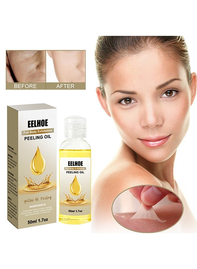 Full Body Exfoliation Peeling Oil-Suitable For Dark Skin, Body, Face, Dark Spots, Brightening Complexion, Remove Dead Skin and Calluses on Feet and Hand Dark Spot Peeling Oil 50ml