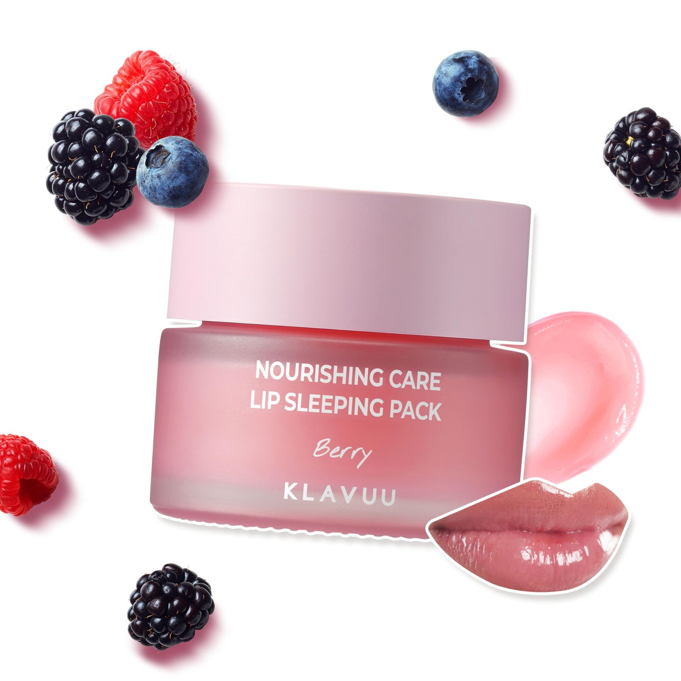 Klavuu Lip Mask Sleeping Pack (0.7oz) â€“ Overnight Deep Hydrating Korean Lip Balm Treatment for Very Dry, Chapped Lips | Lip Lightening & Plumping with Instant Hydration | Gentle Exfoliating (Berry)