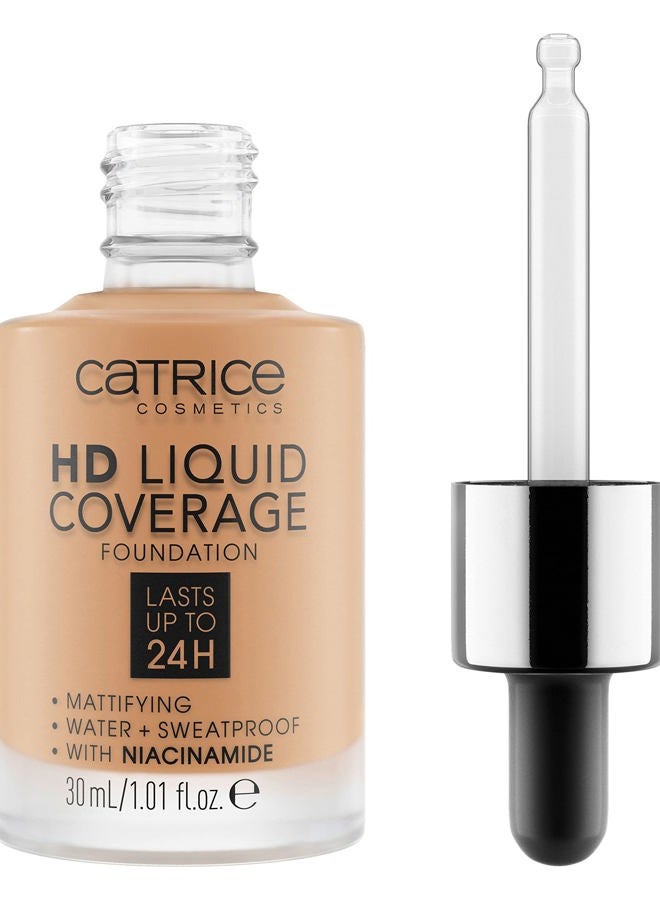 HD Liquid Coverage Foundation | High & Natural Coverage | Vegan & Cruelty Free (046 | Camel Beige)
