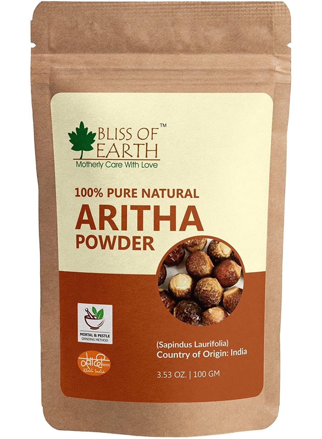 100% Pure Reetha Powder 100g Natural & Chemically Free Aritha Hair Cleanser for Gorgeous & Silky Hair