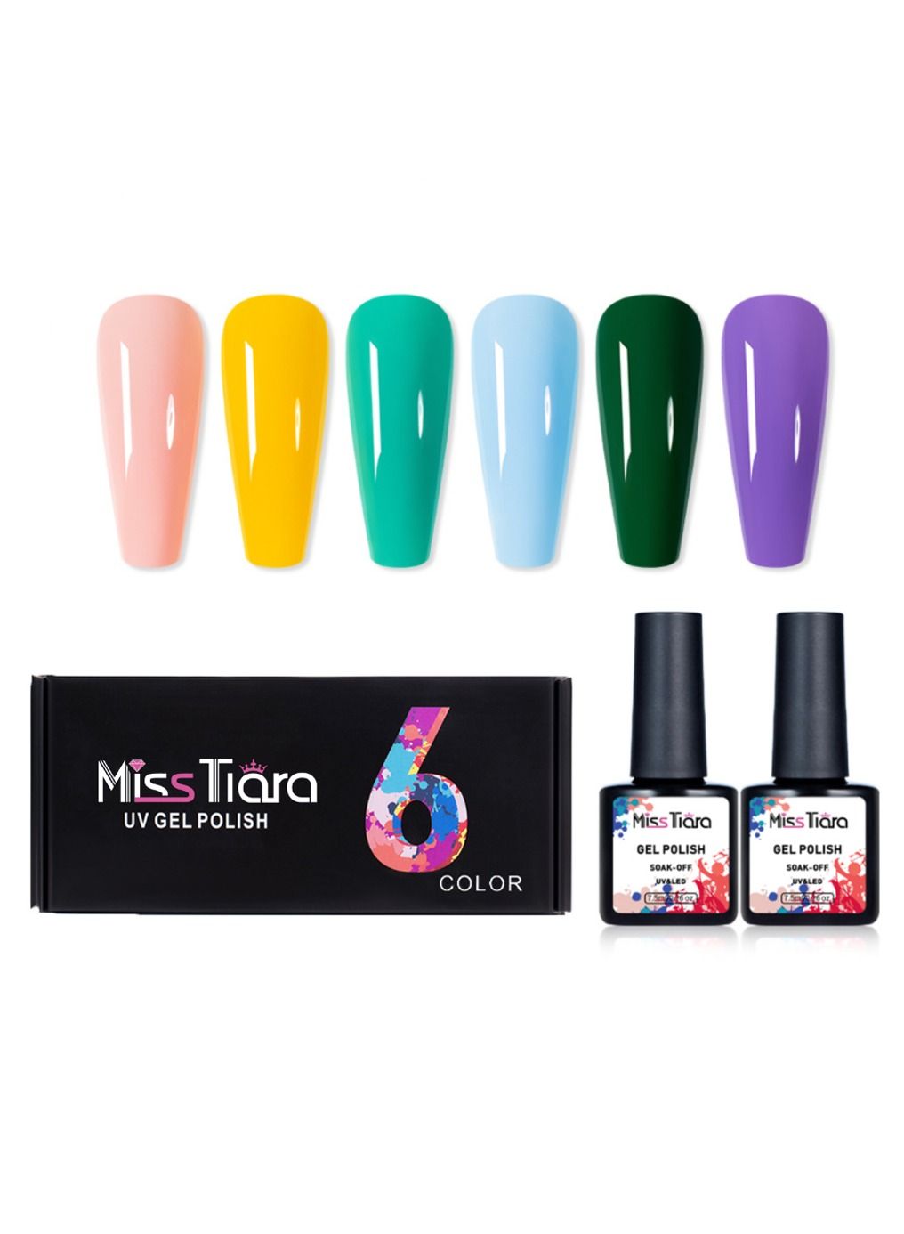 6-Piece UV and LED Nail Gel Polish Set A16