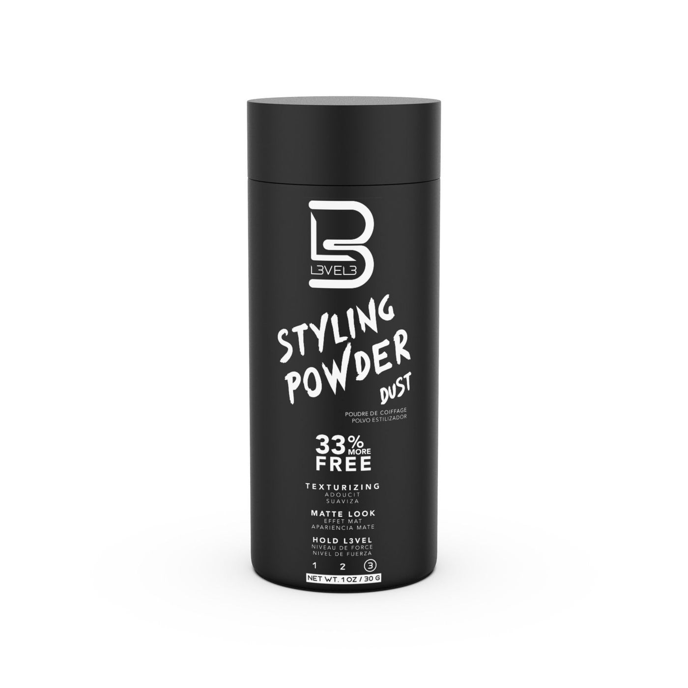 L3 Level 3 Styling Powder - Natural Look Mens Powder - easy to Apply with No Oil or Greasy Residue (Small - 30 Grams)