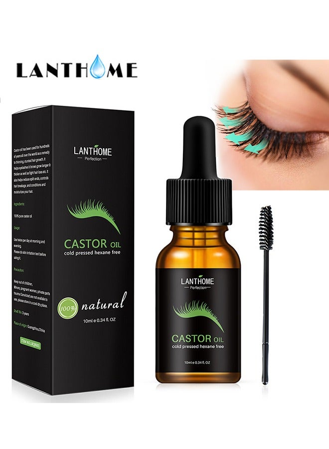 Castor Oil Cold Pressed Hexane Free 100% Natural,Eyelash Growth Castor Oil Black 10ml