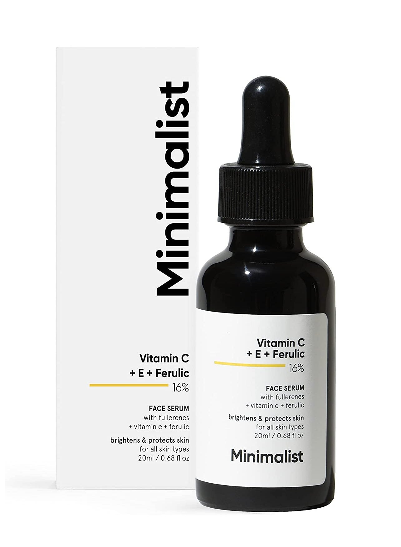16% Vitamin C Face Serum With Vit E and Ferulic Acid for Glowing Skin | Advanced Brightening Formula with Power of Vit C and E Ferulic Acid and Fullerenes