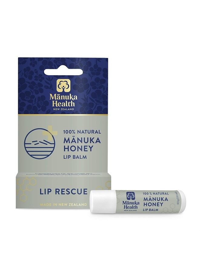 Lip Rescue - 0.16 oz Lip Balm for Dry Cracked Lips - 100% Natural Lip Balm with MGO 250+ Manuka Honey and Beeswax Provides Potent Lip Care