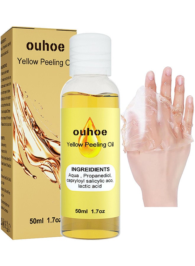 Yellow Peeling Oil, Extra Strength Yellow Peeling Oil Lightening Exfoliating, Suitable For Dark Skin, Body, Face, Dark Spots, Brightening Complexion, 50ML