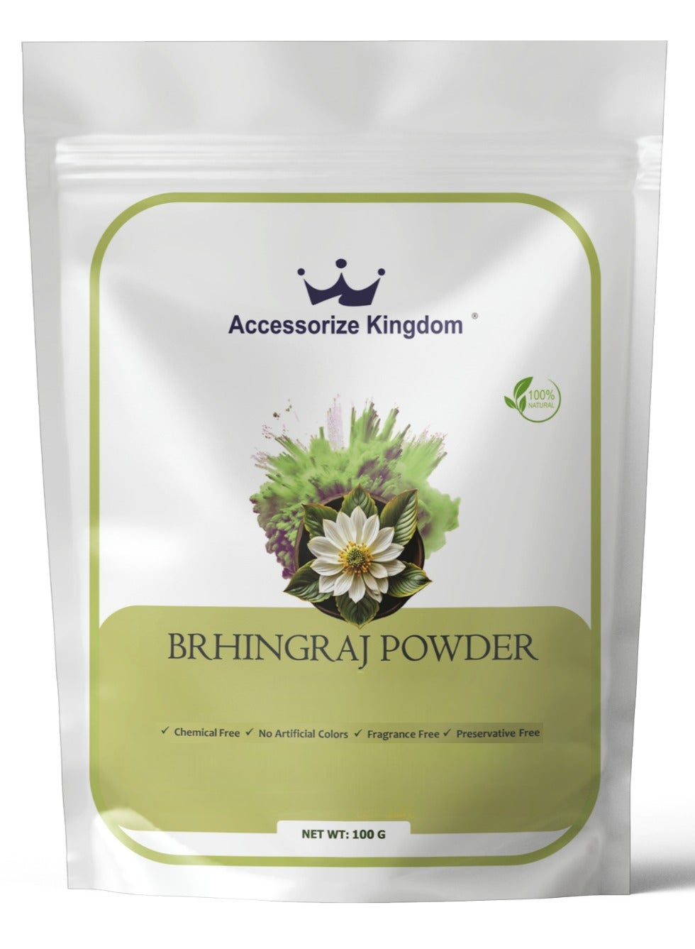 Bhringraj Powder (100gm) – 100% Natural Herbal Powder | Promotes Hair Growth & Scalp Health | Strengthens Roots, Reduces Hair Fall & Dandruff