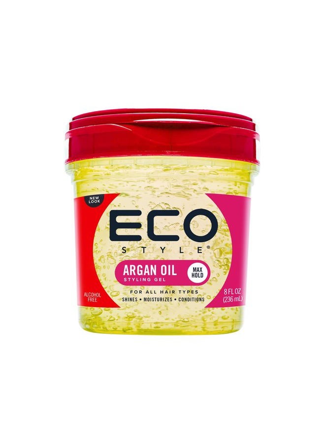 Moroccan Argan Oil Styling Gel - Promotes Healthy Hair - Nourishes And Repairs - Delivers Long Lasting Shine - Provides Maximum Hold and Helps Tame Frizz - Ideal For All Hair - 8 oz