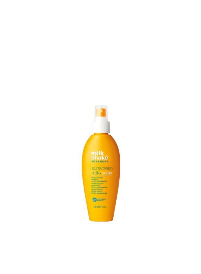 Sunscreen Milk SPF 30 for Body & Hair - Lightweight & Easy-to-Spread Formula with Argan Oil & Vitamin E to Protect from UV Rays (140 ml)