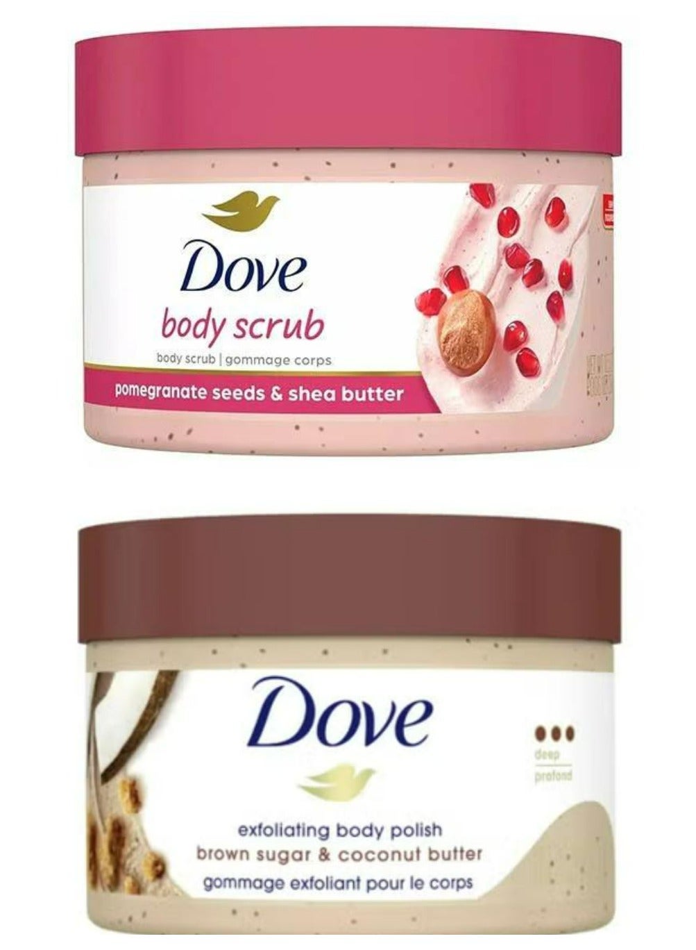 Exfoliating Body Polish Scrub Pomegranate Seeds And Coconut Butter 298g 2 Pcs