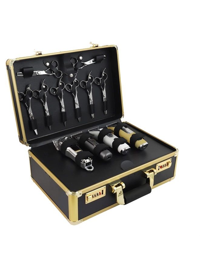 Barber Case with Code Lock,Professional Barber Kit for Barber,Portable Barber Travel Carrying Case for Hair Stylist& Pet Groomer,Multi-Space Design, Sturdy, Large-Capacity Mobile Barber Stations