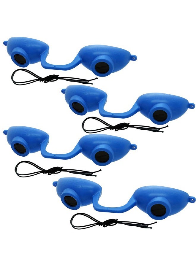 EVO FLEX Sunnies Flexible Tanning Bed Goggles UV Eye Protection Glasses 4 Pack (Blue), FDA Compliant