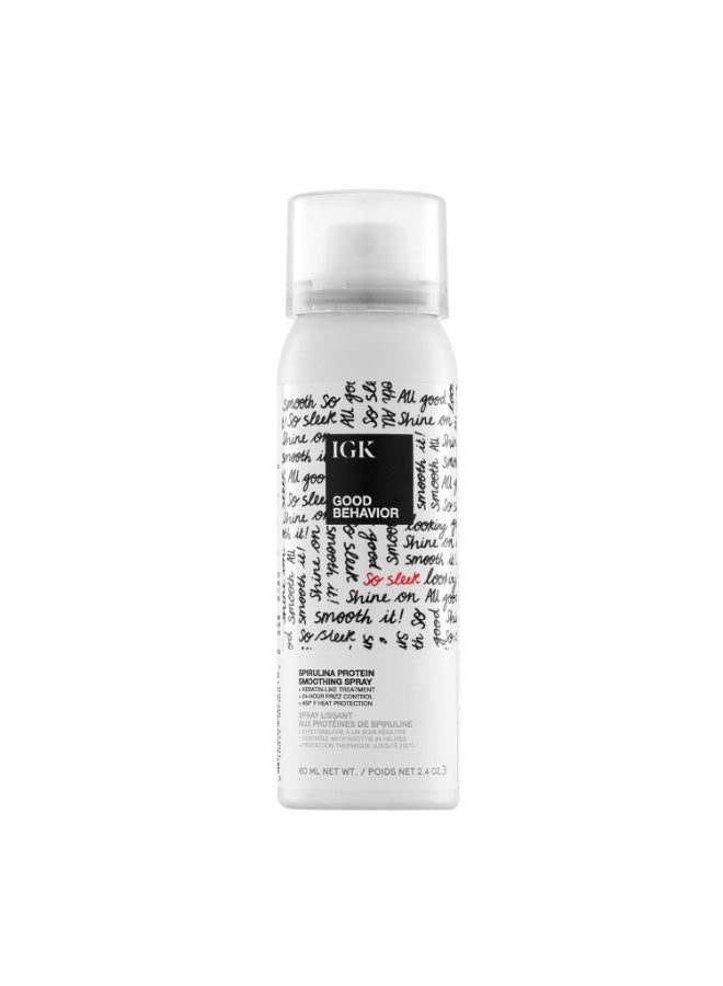 IGK GOOD BEHAVIOR Spirulina Protein Smoothing Spray | Keratin Like Treatment + Frizz Control + Heat Protectant | Vegan + Cruelty Free |