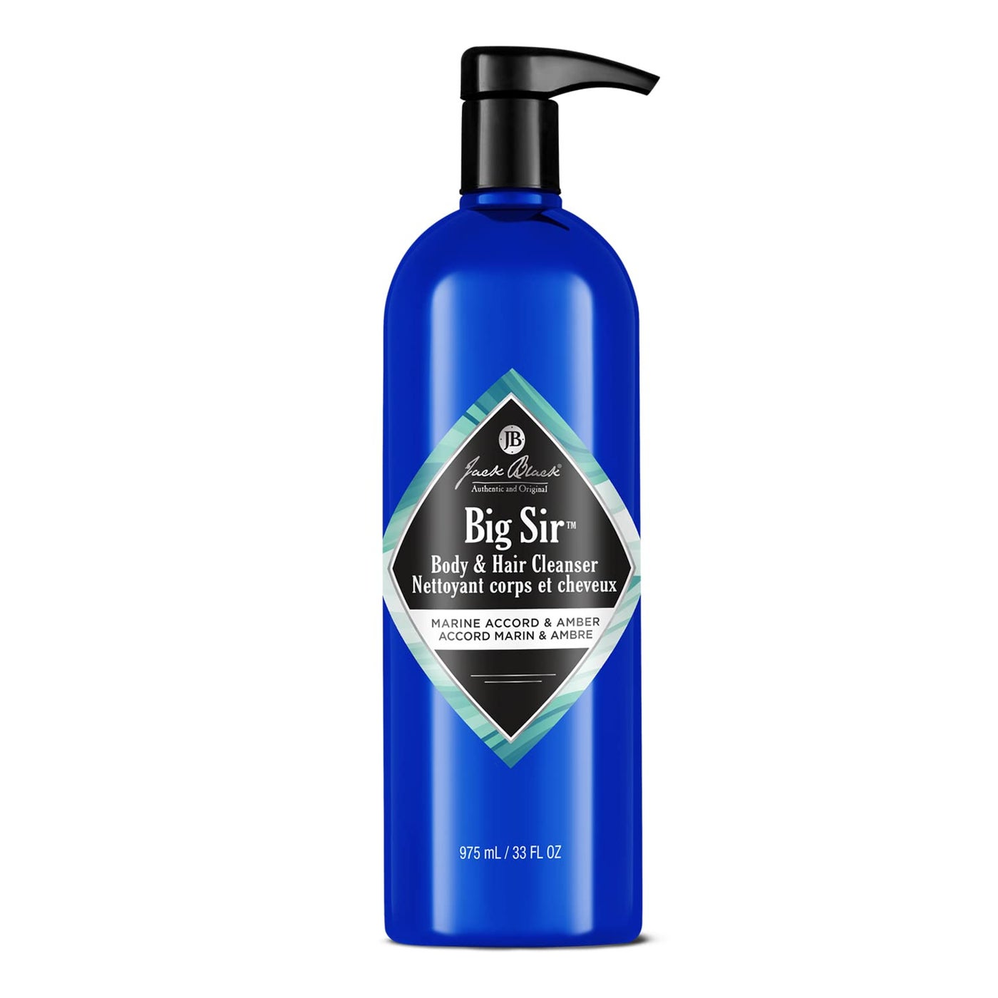Jack Black Big Sir Body & Hair Cleanser, 33 Fl Oz â€“ Marine Accord & Amber â€“ Mens Body Wash, Mens Shampoo, Skin Care, Hair Care, Dual-Purpose Body Wash Men, Sulfateâ€“Free