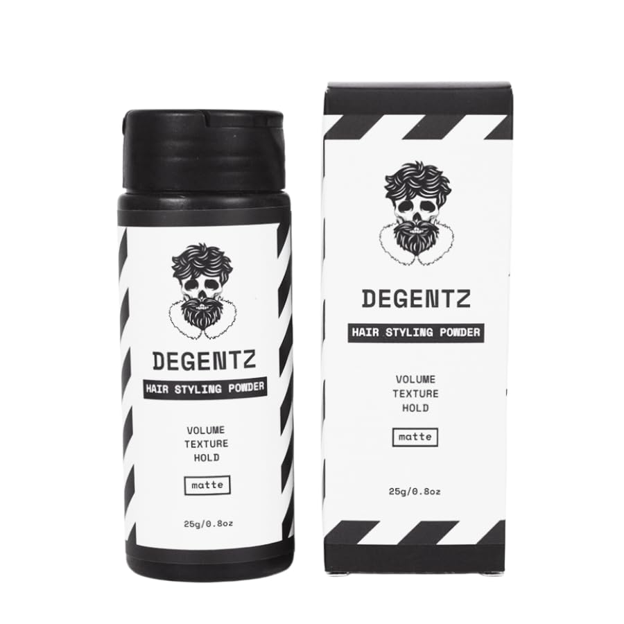 DEGENTZ King Sized Hair Styling Powder - Volumizing and Mattifying Hold (0.8oz / 25g) - Add Life and Texture without Grease - Non-Sticky, Natural Look